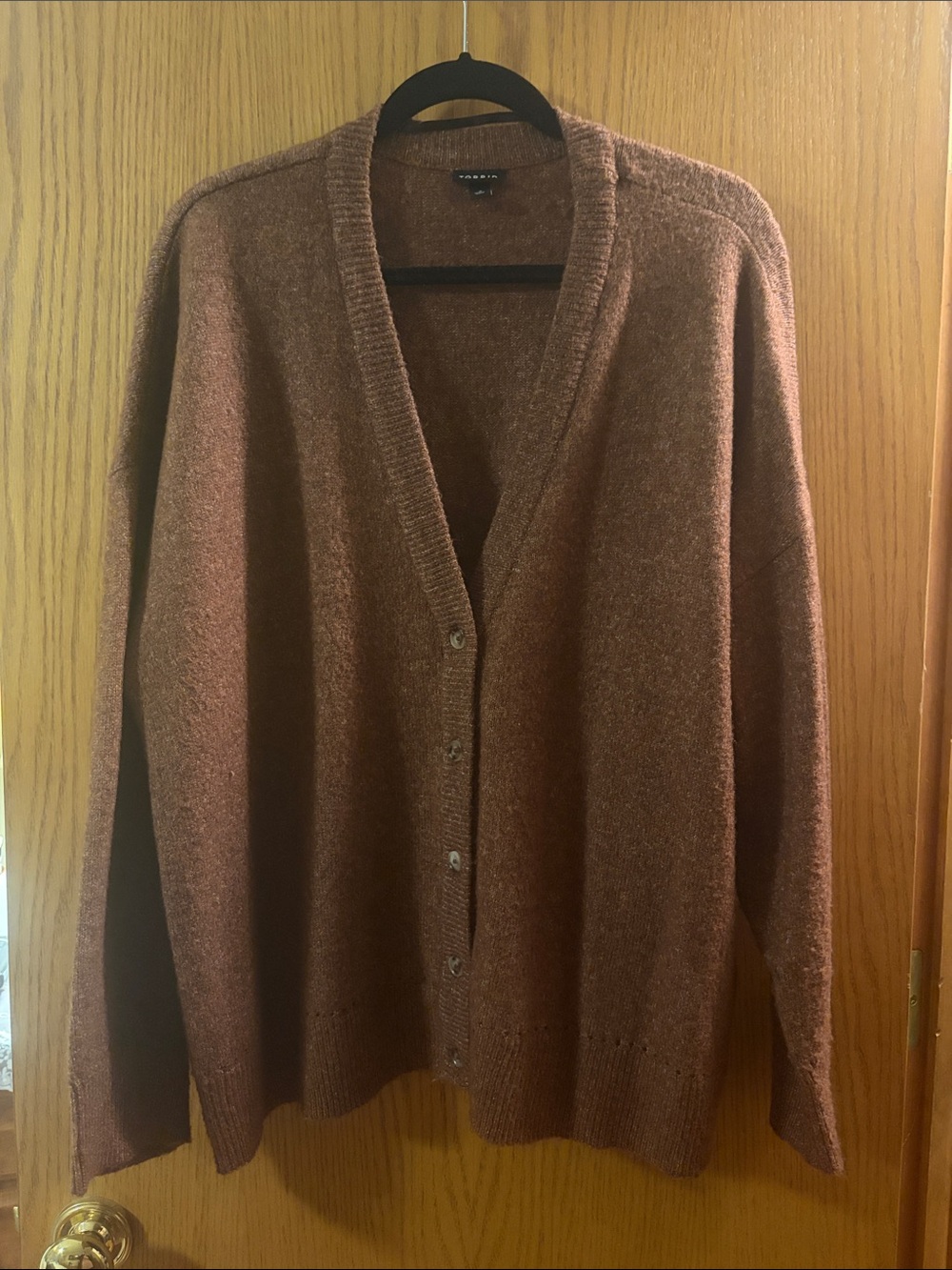 Women's Brown Button-Front Cardigan Sweater